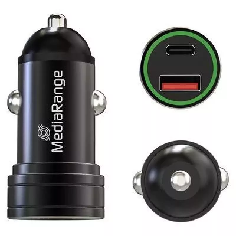 MEDIARANGE MRMA120 20W Φορτιστής Αυτοκινήτου USB-C με Power Delivery, Μαύρο