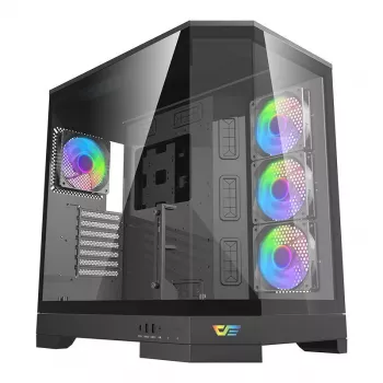 DARKFLASH DQX90 μαύρο κουτί υπολογιστή Mid-Tower με tempered glass