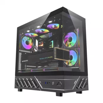 DarkFlash DS950 Mid-Tower κουτί υπολογιστή (Μαύρο) με 6 προεγκατεστημένους ανεμιστήρες ARGB