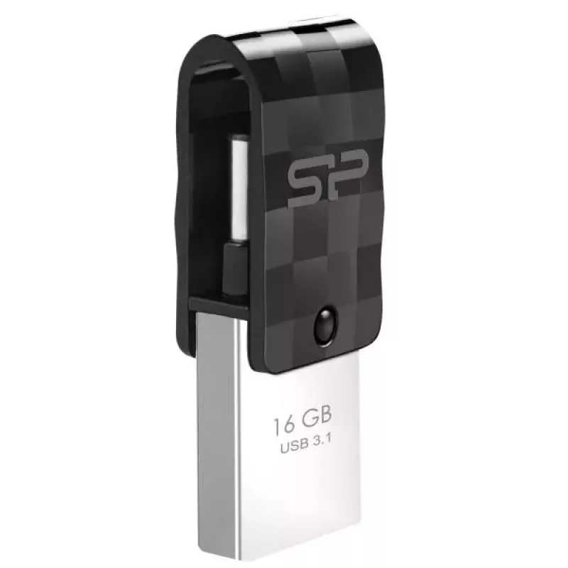 Silicon Power Mobile C31 USB Flash Drive 16GB USB 3.1 Gen 1 / USB-C μαύρο