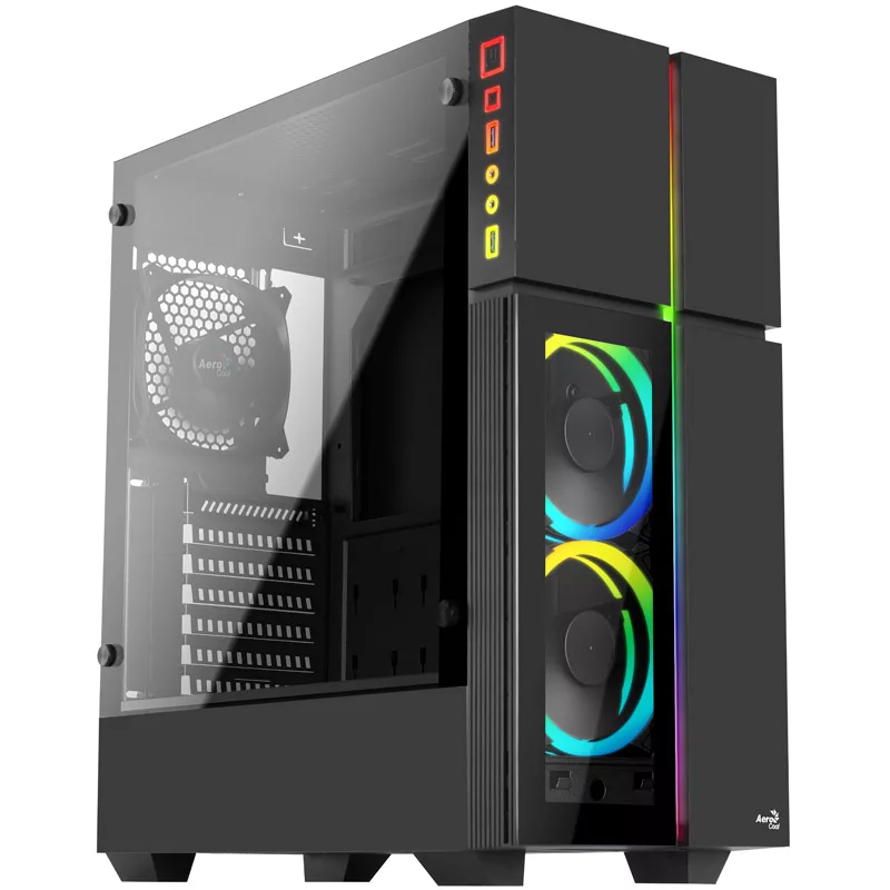Aerocool Playa Midi-Tower, Tempered Glass - Μαύρο