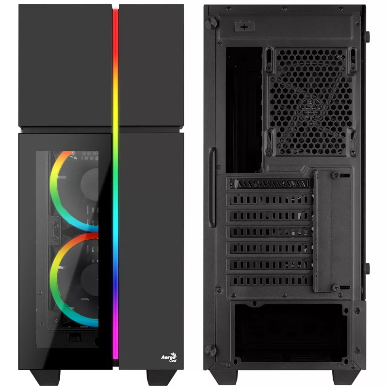 Aerocool Playa Midi-Tower, Tempered Glass - Μαύρο
