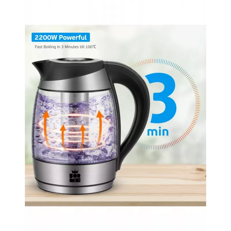 ForMe FKG-488 Ασύρματος βραστήρας 1,8 L Ασημί/Μαύρο