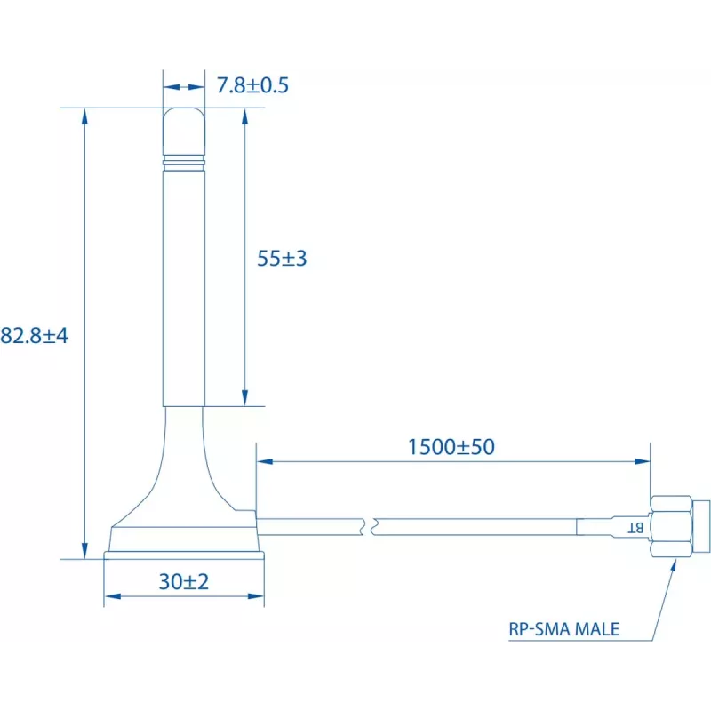 Teltonika Μαγνητική κεραία SMA Bluetooth 3 dBi 2,4 GHz