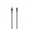 SEEK TOTI Καλώδιο USB-A σε Lightning 2m πλεκτό 2A (Non-MFI) Μαύρο