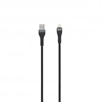 SEEK TOTI Καλώδιο USB-A σε Lightning 2m πλεκτό 2A (Non-MFI) Μαύρο