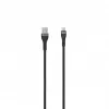 SEEK TOTI Καλώδιο USB-A σε USB-C πλεκτό 2m 3A Μαύρο
