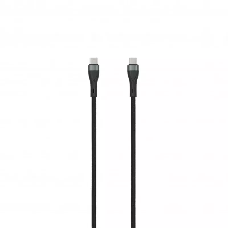 SEEK TOTI Καλώδιο USB-C σε USB-C 2m πλεκτό 3A Μαύρο