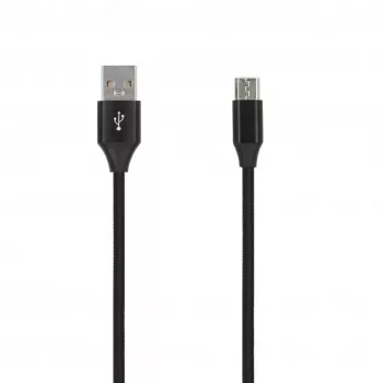 SEEK TOTI Καλώδιο USB A σε Micro USB, 2m πλεκτό, 2A, Μαύρο