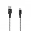 SEEK TOTI Καλώδιο USB-A σε USB-C 2m πλεκτό 2A, Μαύρο/Space Grey