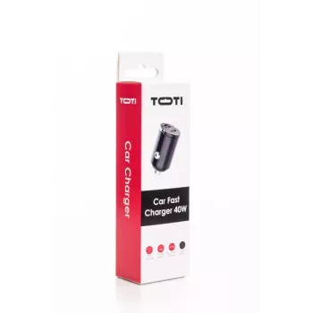 SEEK TOTI Φορτιστής αυτοκινήτου ταχείας φόρτισης 40W με διπλή θύρα Type-C, Μαύρο