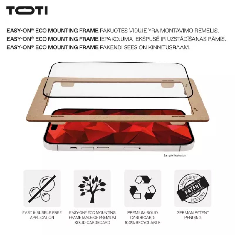 TOTI PREMIUM Premium Tempered Screen Protector Glass 3D Full Cover για Apple iPhone 16 Plus / 15 Plus