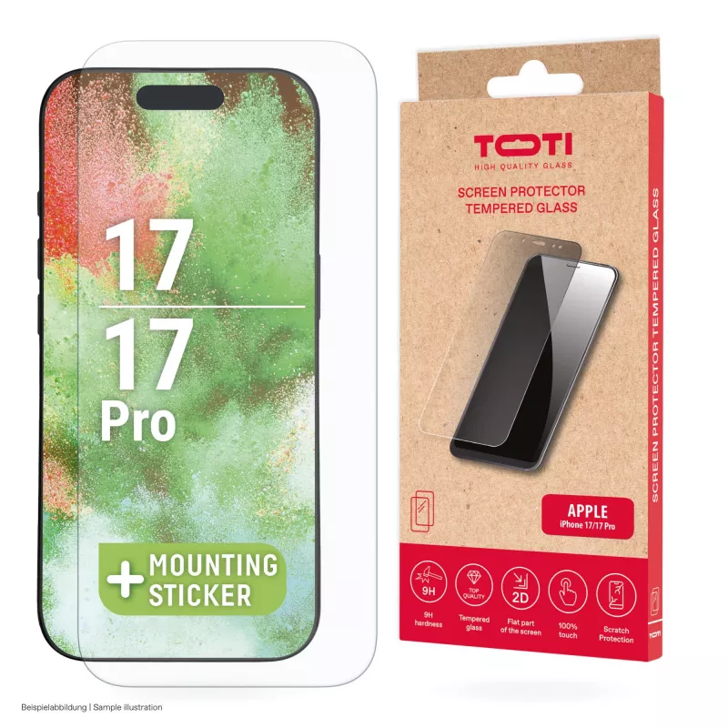 TOTI Tempered Glass 2D Screen Protector Full Cover για iPhone 17/16 Pro Διαφανές