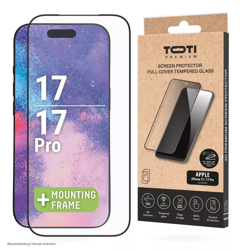 TOTI PREMIUM PREMIUM TEMPERED Screen Protector Glass 3D Full Cover για Apple iPhone 17/16 Pro