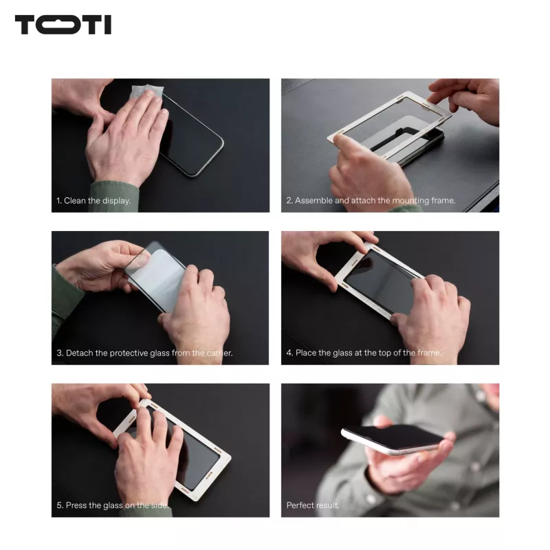 TOTI PREMIUM PREMIUM TEMPERED Screen Protector Glass 3D Full Cover για Apple iPhone 17/16 Pro