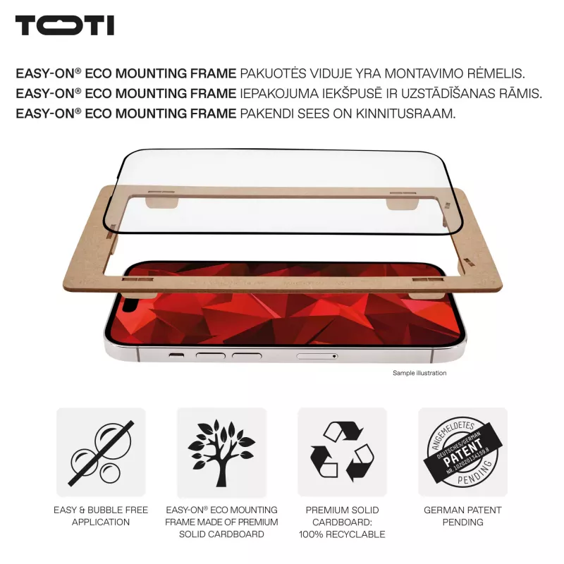 TOTI PREMIUM Premium Tempered Glass Screen Protector 3D Full Cover για Apple iPhone 17 Pro Max