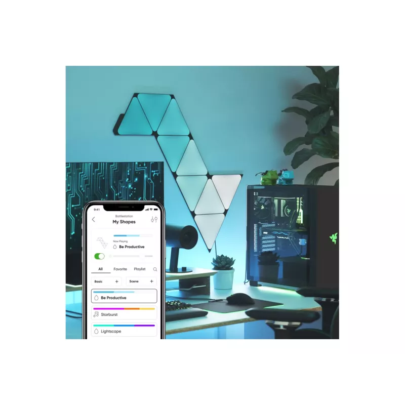 Nanoleaf Shapes Black Triangles Starter Kit (9 Πάνελ) 42W WiFi