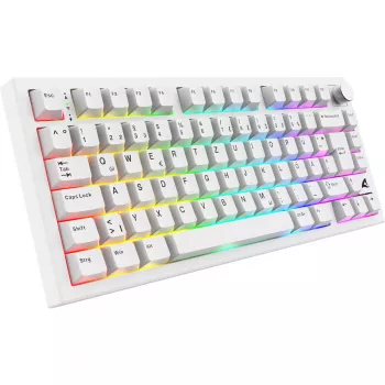 Sharkoon SGK55W SKILLER Wireless Gaming Keyboard, 75% Layout, PBT Keycaps, Λευκό