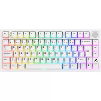 Sharkoon SGK55W SKILLER Wireless Gaming Keyboard, 75% Layout, PBT Keycaps, Λευκό