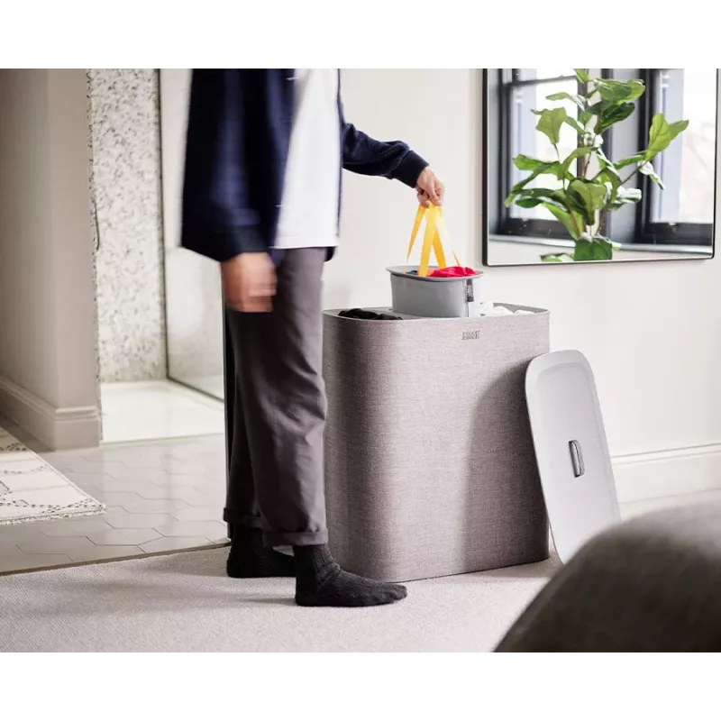 Joseph Joseph Tota Trio 90L γκρι καλάθι άπλυτων για διαχωρισμό ρούχων