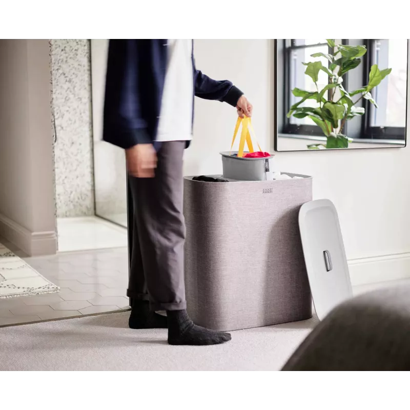 Joseph Joseph Tota Trio 90L γκρι καλάθι άπλυτων για διαχωρισμό ρούχων