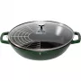 STAUB Wok 30 cm με καπάκι χυτοσίδηρος βασιλικός πράσινος