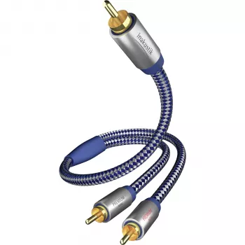 in-akustik Premium Καλώδιο Y subwoofer - 2x RCA αρσενικό σε 1x RCA αρσενικό, 3,0 m, μαύρο