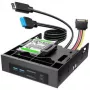 GRAUGEAR USB Hub + Card Reader μπροστινό πάνελ με πλαίσιο SSD 2,5 ιντσών, μαύρο