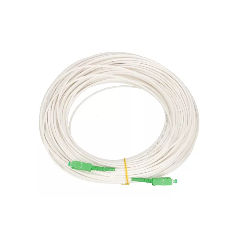 Extralink Καλώδιο patch SC/APC-SC/APC, LSOH, Singlemode, Simplex, G.657A2, 3 mm, 15 m, Λευκό