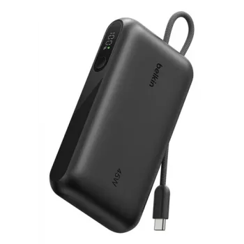 Belkin BoostCharge 10K PD45W Display Power Bank με καλώδιο USB-C, 10000mAh, Μαύρο