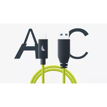 Angelbird Καλώδιο USB-A σε C 3.2 Solid Flex Lime 1 ft UAC3SFL32