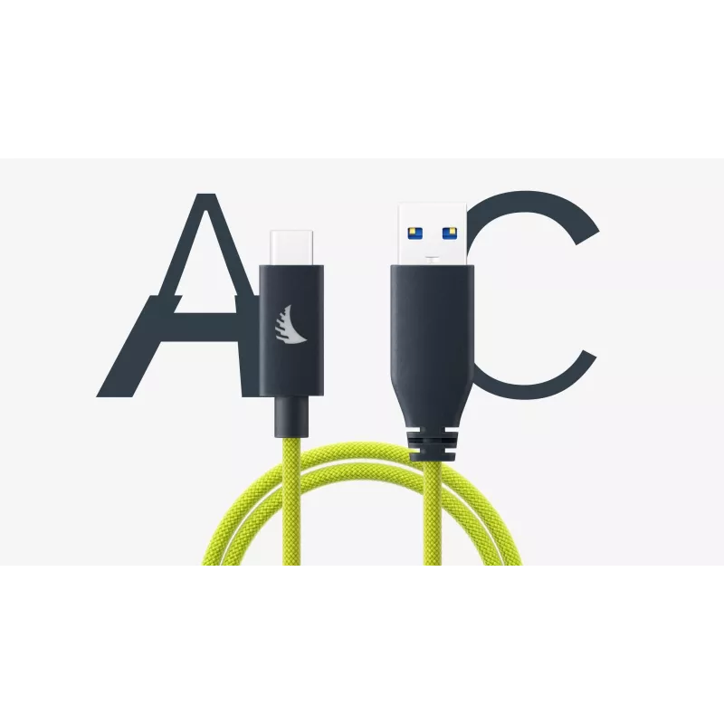 Angelbird Καλώδιο USB-A σε C 3.2 Solid Flex Lime 1 ft UAC3SFL32