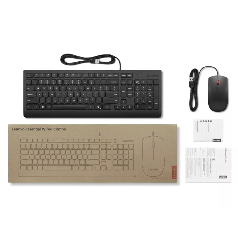 Lenovo Essential Wired Combo - σετ πληκτρολογίου και ποντικιού