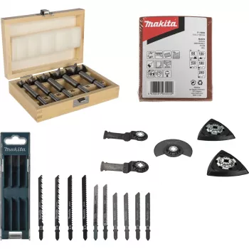 Makita P-84844 σετ εξαρτημάτων επεξεργασίας ξύλου (10 τεμ.) για πολυεργαλεία