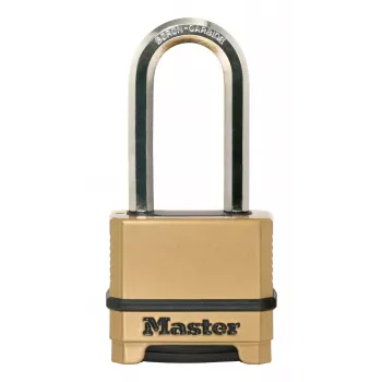 Master Lock 175EURDLH Επαναρυθμιζόμενο Λουκέτο Συνδυασμού 4 Ψηφίων, Συμπαγές Σώμα Ψευδαργύρου, Σκληρυμένος Χαλύβδινος Μακρύς Βραχίονας, Πλάτος Σώματος 50mm, Διάμετρος Βραχίονα 8mm, Κάθετο Κενό 63mm, Οριζόντιο Κενό 24mm, Χρήση Εσωτερικού/Εξωτερικού Χώρου