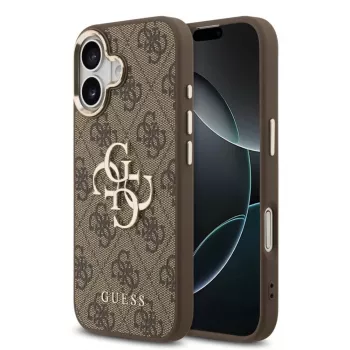 GUESS Σκληρή Θήκη 4G Metal Logo Καφέ για Apple iPhone 17