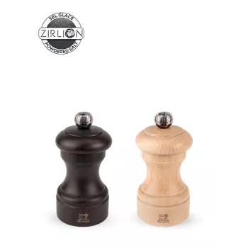 Peugeot Bistro Σετ μύλων πιπεριού και αλατιού 10 cm Duo Φυσικό και Σοκολά