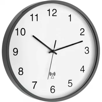 TFA 60.3511.10 Ασύρματο Ρολόι Τοίχου, Στρογγυλό, Γκρι/Λευκό, Πλαστικό/Γυαλί, Κλασικό Σχέδιο