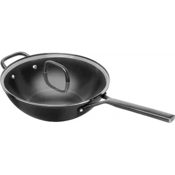 ZWILLING Milano Wok με Γυάλινο Καπάκι 30 cm, Μαύρο