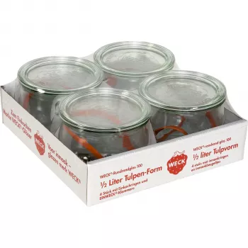 WECK γυάλινο βάζο Tulpe 0,5L σετ με 4