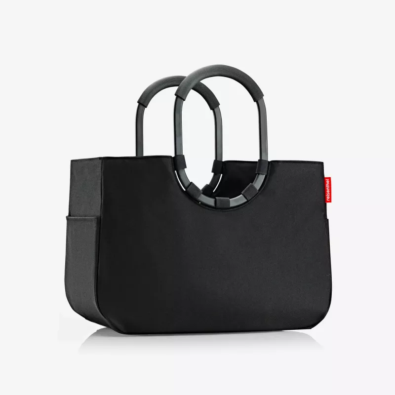 Reisenthel Loopshopper L τσάντα αγορών μαύρη 25L λαβές αλουμινίου