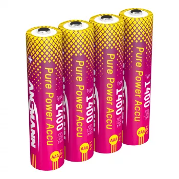 ANSMANN PurePower AAA 1400 mAh 1.5 V Επαναφορτιζόμενες Μπαταρίες Li-Ion, Συσκευασία 4 τεμ. (1311-0034)