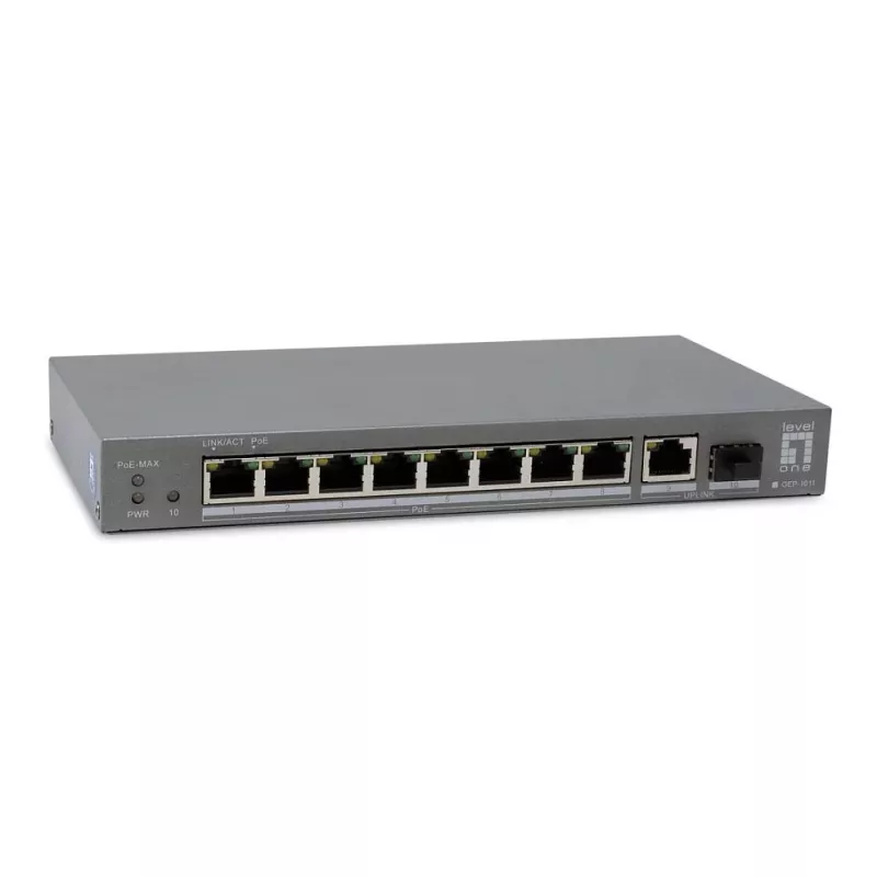LevelOne PoE+ Switch 8xGE PoE/1xGE/1xSFP 120W Unmanaged Πλαστικό