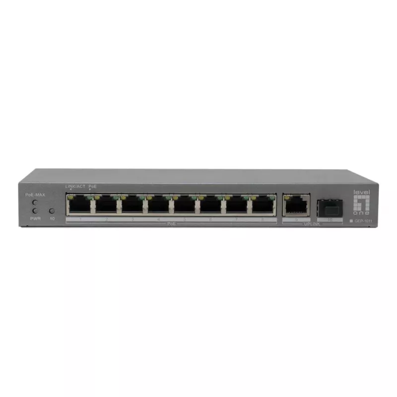 LevelOne PoE+ Switch 8xGE PoE/1xGE/1xSFP 120W Unmanaged Πλαστικό