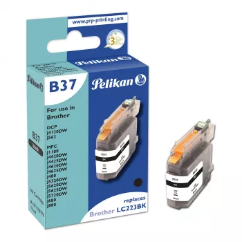 Pelikan B37 συμβατό δοχείο μελανιού για Brother LC-223BK, Μαύρο, 600 σελίδες