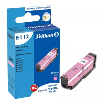 Pelikan E112 Συμβατό δοχείο μελανιού Φωτεινό ματζέντα High Yield (XL) για Epson Expression Photo XP-55/XP-750/XP-760/XP-850/XP-860/XP-950/XP-960 (Συσκευασία 1 τεμ.)