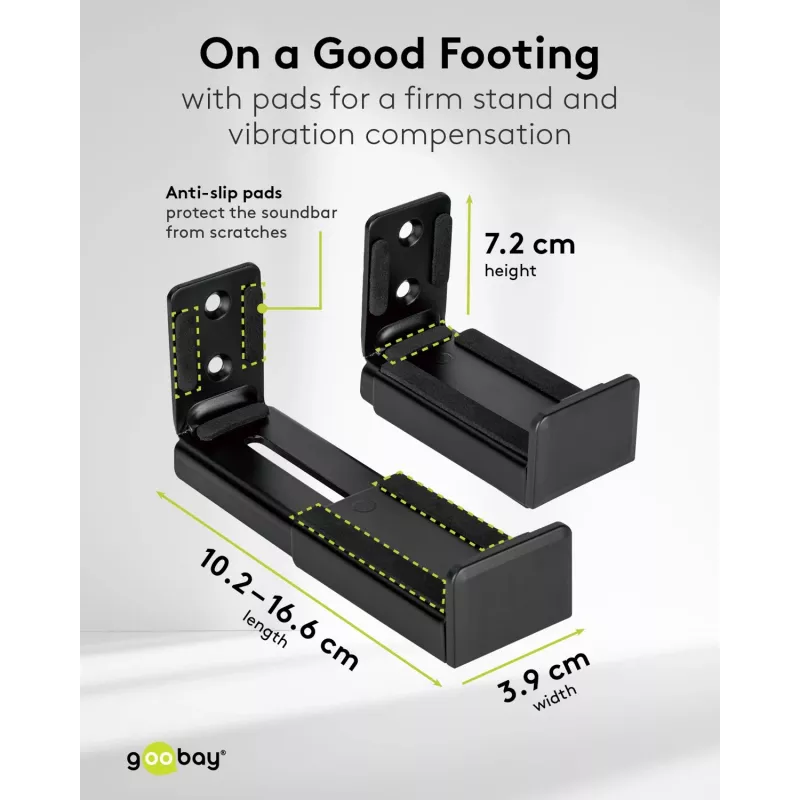 Goobay Basic βάση τοίχου για universal soundbar, μαύρο, αντοχή φορτίου 15 kg