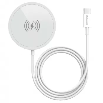 PEDEA ασύρματος μαγνητικός φορτιστής 15W - USB-C, ασημί/λευκό