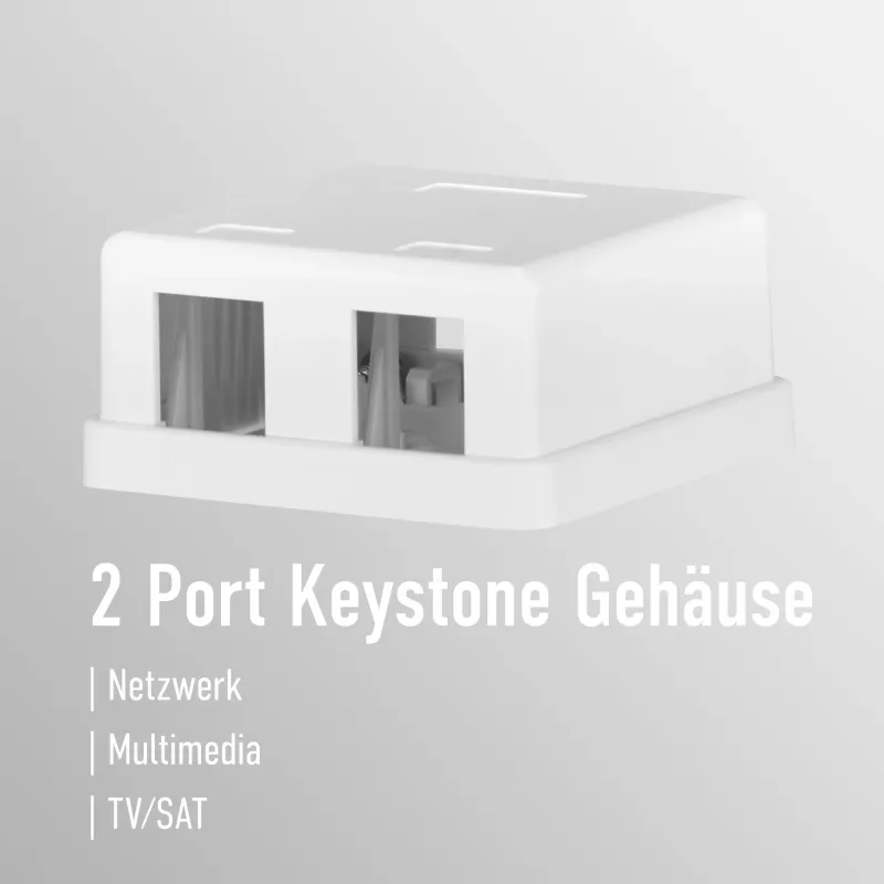 EFB Electronics πρίζα Keystone, 2 θύρες, επιτοίχια, λευκό, κενό κουτί