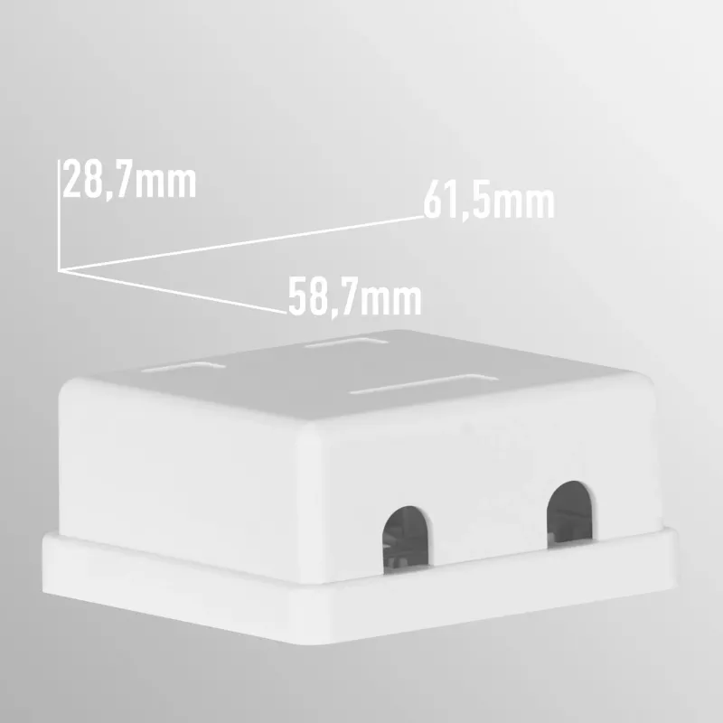 EFB Electronics πρίζα Keystone, 2 θύρες, επιτοίχια, λευκό, κενό κουτί